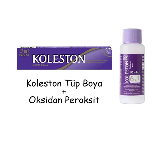 Needion - Koleston Tüp Boya 50 ml - 6.35 Elegant Kahve + 20 Vol Oksidan Peroksit