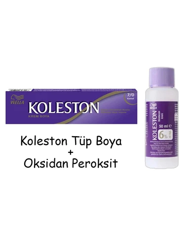 Needion - Koleston Tüp Boya 50 ml - 7.0 Kumral + 20 Vol Oksidan Peroksit
