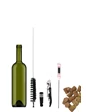 Needion - Konik Mantarlı 35 Adet Şarap Şişe Seti Fırça Tirbüşon Termometre ve Vakum Aparat Renkli