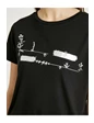Needion - Koton Bisiklet Yaka Baskili T-Shirt  SİYAH XXL