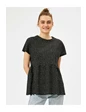 Needion - Koton Kadın Bisiklet Yaka Pamuklu T-Shirt  SİYAH XL