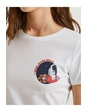 Needion - Koton Kadın Kisa Kollu Baskili Pamuklu T-Shirt BEYAZ M