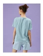 Needion - Koton Kadın Mavi Baskılı T-Shirt  ÇOK RENKLİ XS