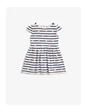 Needion - Koton Kız Çocuk Beyaz Çizgili Pamuklu Kısa Kollu Baskılı Elbise ÇOK RENKLİ 9-10 Yaş