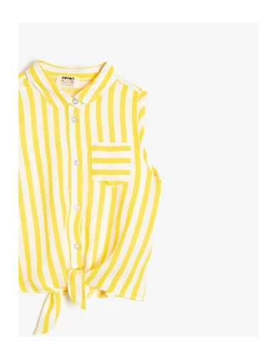 Needion - Koton Kız Çocuk Sarı Çizgili Gömlek 
