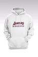 Needion - Lakers 107 Basklı Beyaz Kapüşonlu Sweatshırt M