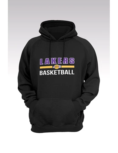 Needion - Lakers 108 Siyah Kapşonlu Sweatshirt - Hoodie