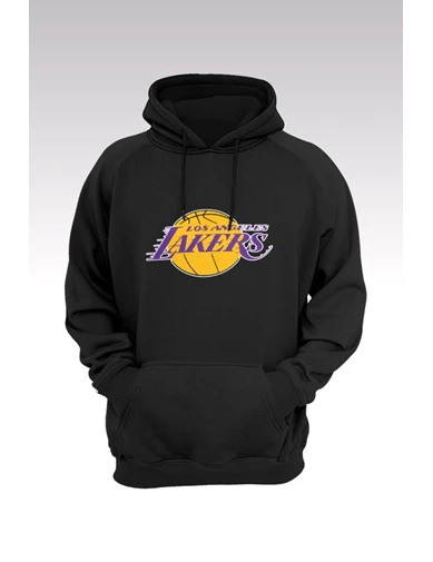 Needion - Lakers 110 Siyah Kapşonlu Sweatshirt - Hoodie