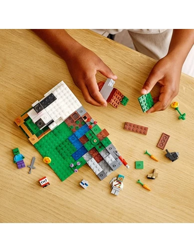 Needion - LEGO® Minecraft® Tavşan Çiftliği 21181 – Macera Oyunlarını Seven Çocuklar İçin Tavşan Evi İçeren Yaratıcı Oyuncak Yapım Seti (340 Parça)