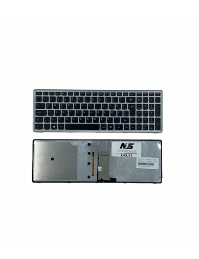 Needion - Lenovo IdeaPad U510 Type 20191 Uyumlu Laptop Klavye Işıklı Gümüş TR