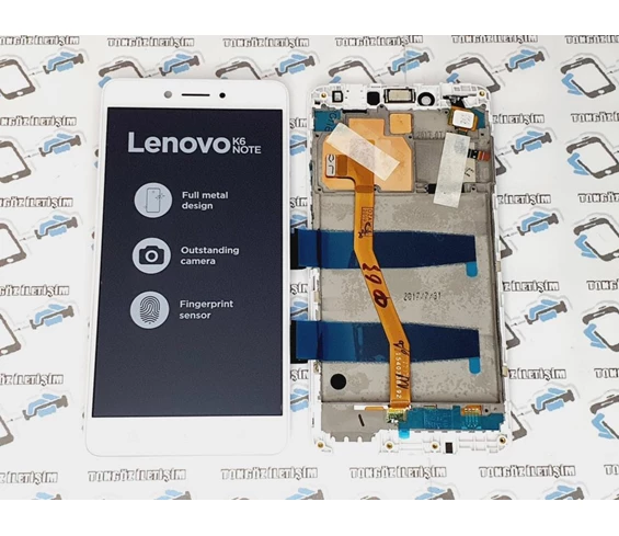 Needion - Lenovo K6 Note LCD Ekran Dokunmatik (ORJİNAL) ÇITALI Beyaz