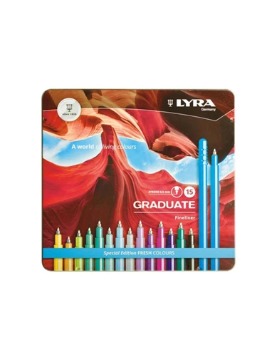Needion - Lyra Graduate Fineliner Kalem Seti 0,5mm - 15 Renk (Fresh) 266198