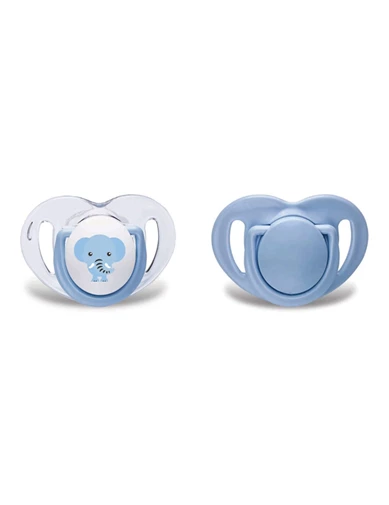 Needion - Mamajoo Silikon Ortodontik İkili Emzik Mavi Fil / 12 ay +