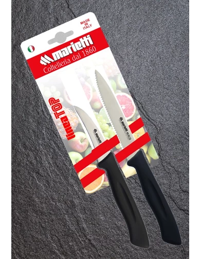 Needion - Marietti Orijinal Marob 2Li Düz Tırtıklı Bıçak Domates Sebze Soyma Bıçağı 6748TP