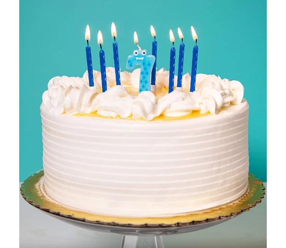 Needion - Mavi Renk Doğum Günü Evlilik Yıldönümü Pasta Mumları 10 Adet