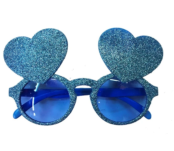 Needion - Mavi Renk Sim İşlenmiş Kalp Figürlü Yılbaşı Parti Gözlüğü