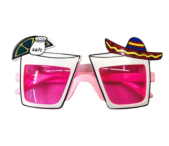Needion - Meksika Şapkalı Tekila Parti Gözlüğü Pembe Renk