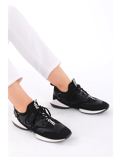 Needion - Merve BAŞ® Kadın Bej Sneaker Streç  Spor Ayakkabı