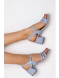 Needion - MERVE BAŞ ® Kadın Biyeli Bebe Mavisi Klasik Topuklu Ayakkabı 36 Mavi