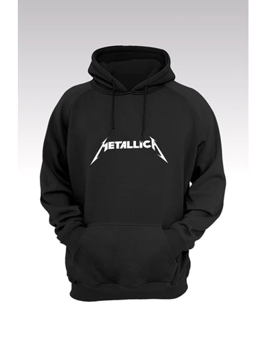 Needion - Metallica 127 Siyah Kapşonlu Sweatshirt - Hoodie