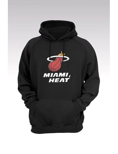 Needion - Miami Heat 130 Siyah Kapşonlu Sweatshirt - Hoodie
