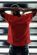 Needion - Miami Heat 165 Kırmızı Erkek Oversize Tshirt - Tişört XL
