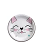 Needion - Miss Cat Temalı Karton Tabak Kedi Baskılı 23 CM (8 Adet)