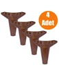 Needion - Mobilya Kanepe Sehpa Puf Koltuk Ayağı Kahverengi Baza Ayak 12 cm (4 ADET)