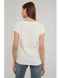 Needion - Modaset Kadın Beyaz V Yaka Cep Detaylı T-shirt BEYAZ M