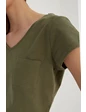 Needion - Modaset V Yaka Cep Detaylı T-shirt Haki  HAKİ XL
