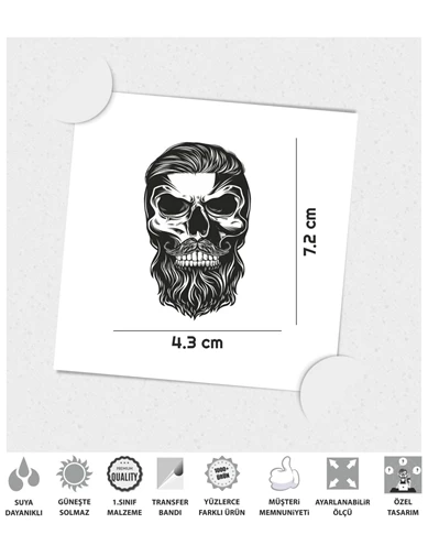 Needion - Mustage Skull Sticker Çınar Extreme 