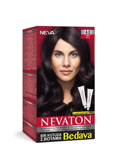 Needion - Nevaton Set Saç Boyası Bir Kutuda 2 Boyama  4.0 Kahve