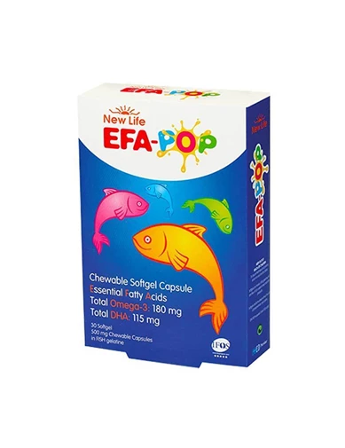 Needion - New Life EFA Pop Balık Yağı Takviye Edici Gıda 30 Çiğnenebilir Kapsül