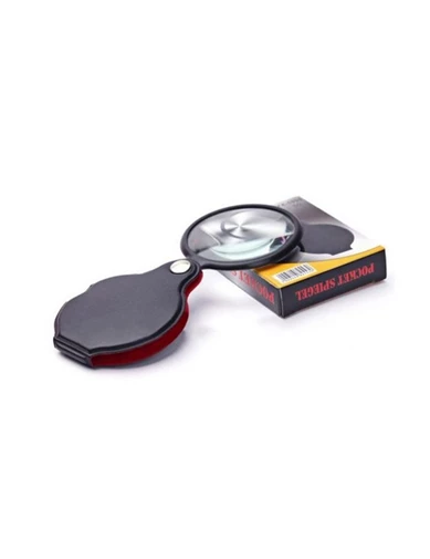 Needion - Nikula-5x 60mm Cam Optik Lens,katlabilir,deri Kaplamalı Cep Büyüteç-xx1051
