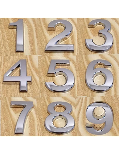 Needion - Nobel Krom Parlak Yapışkanlı Kapı Numarası Numaraları 37.5 mm