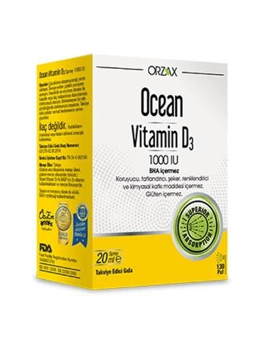 Needion - Ocean Vitamin D3 1000 IU Spray 20ml