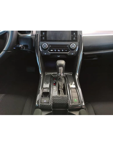 Needion - Oled Garaj Honda Civic Fc5-Fk7 Vites Konsol Tam Kaplama Karbon