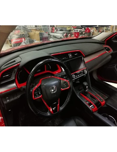 Needion - Oled Garaj Honda Civic Fc5 Hava Menfez Kaplama Çıtaları Kırmızı