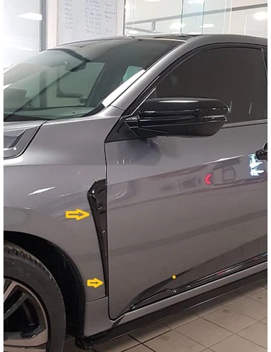 Needion - Oled Garaj Honda Civic Fc5 Yan Çamurluk Çıtası Izgarası Parlak Siyah