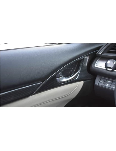 Needion - Oled Garaj Honda Civic Karbon Kapı Açma Kolu Kaplama Kalın Model Fc5 2016-2020