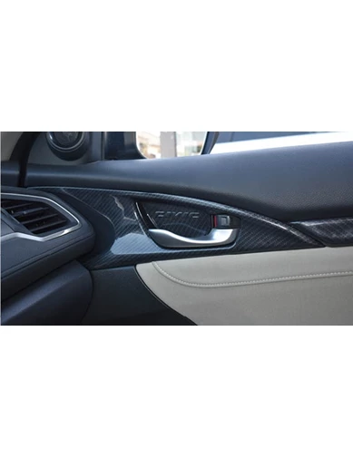 Needion - Oled Garaj Honda Civic Karbon Kapı Açma Kolu Kaplama Kalın Model Fc5 2016-2020