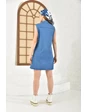 Needion - Önden ve Yandan Cepli Yıkamalı Açık Mavi Kadın Kot Elbise Açık Mavi 46