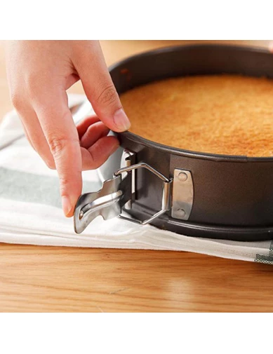 Needion - Patisse Yuvarlak Kelepçeli Altı Çıkan Pasta Kek Kalıbı 4X12 CM