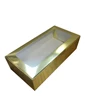Needion - Pencereli Karton Kutu Düz Renk 20X10X5 CM (10 Adet) Gold