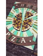 Needion - Pizza Temalı Ahşap El Yapımı Poster Yeşil