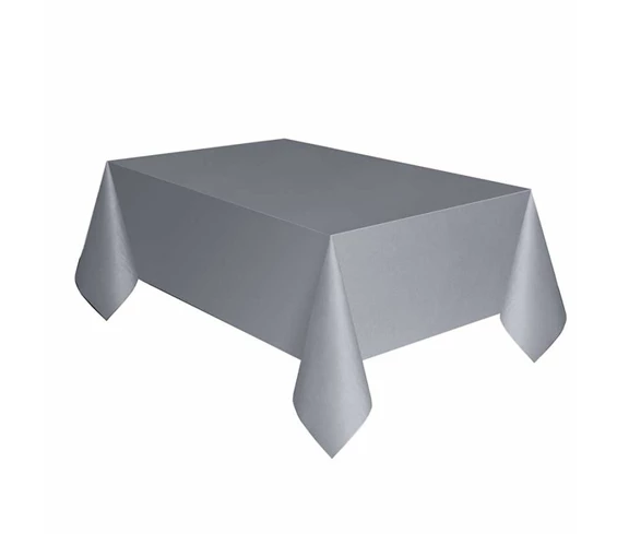 Needion - Plastik Masa Örtüsü Gümüş Renk 137x270 cm
