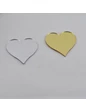 Needion - Pleksi Aynalı Kalp - Flexi Kalp 5X5 Cm Yapışkanlı Gümüş
