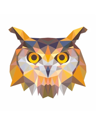 Needion - Polygonal Üçgen Tasarımlı Baykuş Sticker Çınar Extreme 