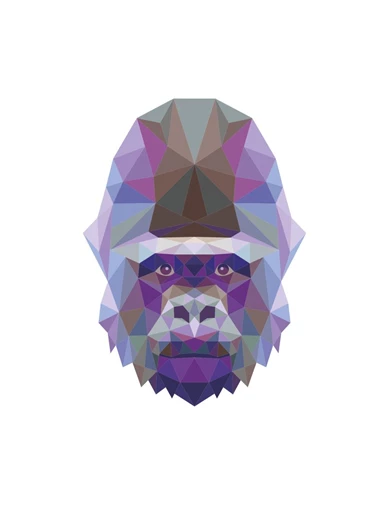 Needion - Polygonal Üçgen Tasarımlı Goril Sticker Çınar Extreme 