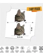 Needion - Polygonal Üçgen Tasarımlı Gri Kedi 2'li Set Sticker Çınar Extreme 